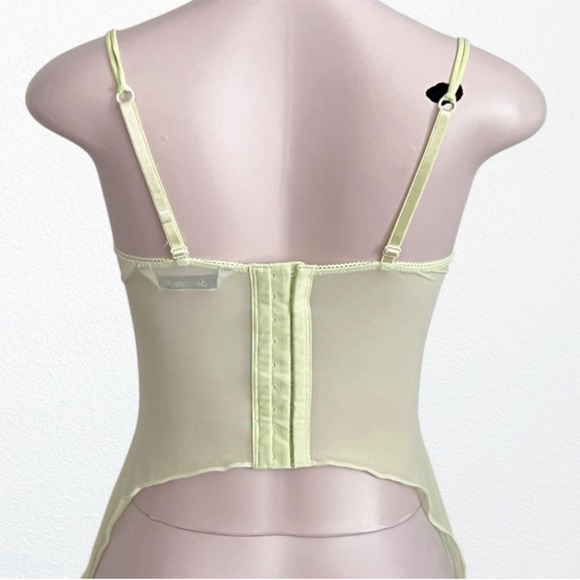 Y2K Fairycore Garden Fairy Embroidered Bustier Lime by Delicates SZ 36-38B/C - Picture 7 of 14